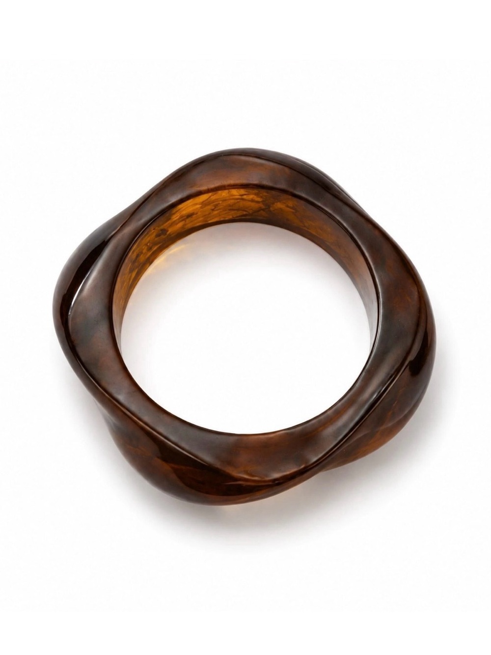 Brown Tortoiseshell Resin Bangle Bracelet